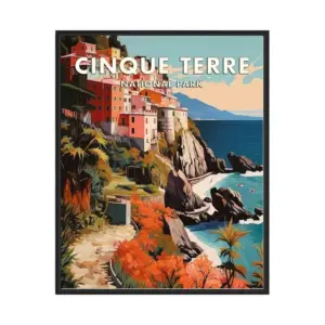 Cirque Terre National Park Poster Art Print Retro National Park Gifts