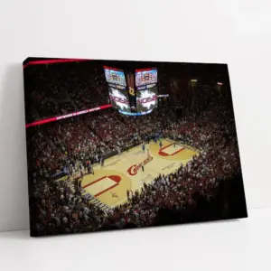 Cleveland Cavaliers Canvas | Quicken Loans Arena Wall Art | Rocket Mortgage Poster | Basketball Stadium Print | Nba Home Decor