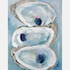 Coastal Oysters Print Of Original Acrylic Painting By Kim Hovel