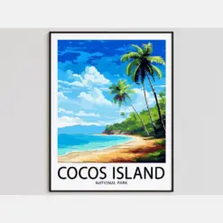 Cocks Island Travel Poster Cocks Island Print National Park Art Print Cocks Island Gift Cocks Island Wall Art Cocks Island Artwork