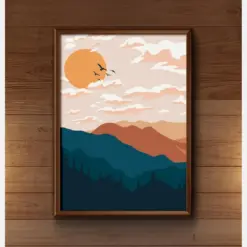 Colorado Mountain Series I / Minimalist / Mountain Wall Art / Buena Vista / National Park Poster / Mountain Range / Sunrise