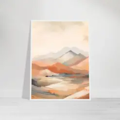 Colorful Abstract Mountain Vista Framed Poster Print | Abstract Landscape Art | Modern Wall Decor | Free Shipping