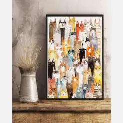Colorful Cats Loves Canvas Prints Vintage Wall Art Gifts Vintage Home Wall Decor Canvas