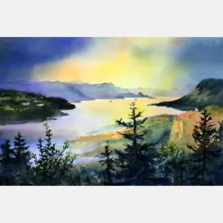 Columbia Gorge 287 - Signed Watercolor Print - Bonnie White - Columbia Gorge - National Scenic Area - Watercolor Paintings