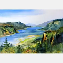 Columbia Gorge 348 - Signed Watercolor Print - Bonnie White - Columbia Gorge - National Scenic Area - Watercolor Paintings