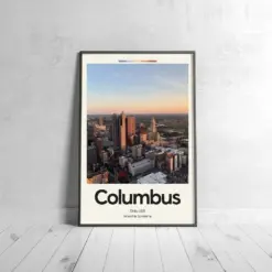 Columbus Poster - Oil Painting Technique | United States Wall Art | & Printed Travel Prints | Animalistic Home Decor