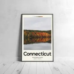 Connecticut Poster - Oil Painting Technique | United States Wall Art | & Printed Travel Prints | Animalistic Home Decor