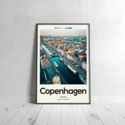 Copenhagen Poster - Oil Painting Technique | European Wall Art | & Printed Travel Prints | Animalistic Home Decor