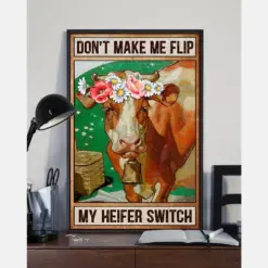 Cow Don'T Make Me Flip My Heifer Switch Canvas Prints Vintage Wall Art Gifts Vintage Home Wall Decor Canvas