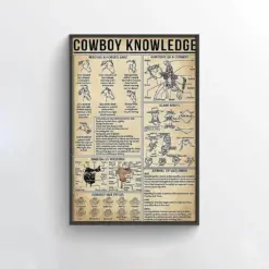 Cowboy Knowledge Poster Knowledge Poster Cowboy Art Print Retro Horse Art Cowgirl Art Cowboy Lover Gift Gift For Cowboy