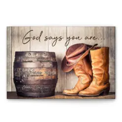 Cowboy Poster & Canvas, God Says You Are Wall Art, Home Decor, Mother's Day, Father's Day Gift For Cowboy, Cowgirl, Mom, Dad