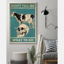 Cows Skull Loves Canvas Prints Don'T Tell Me What To Do Vintage Wall Art Gifts Vintage Home Wall Decor Canvas