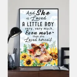 Cows Sunflower Canvas Prints And She Loved A Little Boy Vintage Wall Art Gifts Vintage Home Wall Decor Canvas