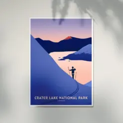 Crater Lake National Park Poster Variant Retro Vintage Style Canvas Picture Gifts For Couples Home Wall Decor