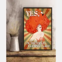 Crazy Flamingo Lady Poster Vintage Room Home Decor Wall Art Gifts Idea