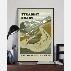 Cycling Canvas Prints Straight Roads Don'T Make Skillful Bikers Vintage Wall Art Gifts Vintage Home Wall Decor Canvas