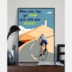 Cycling Canvas Prints When Your Legs Get Tired Cycle With Your Heart Vintage Wall Art Gifts Vintage Home Wall Decor Canvas