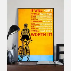 Cycling It Will Have Been Worth It Canvas Prints Wall Art Gifts Vintage Home Wall Decor Canvas