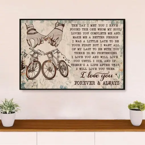 Cycling, Mountain Biking Canvas Prints | Forever & Always | Wall Art Gift For Cycler