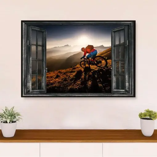 Cycling, Mountain Biking Canvas Prints | Mountain Landscape | Wall Art Gift For Cycler