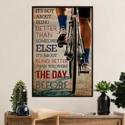 Cycling, Mountain Biking Canvas Wall Art Prints | Better Than The Day Before | Home Décor Gift For Cycler