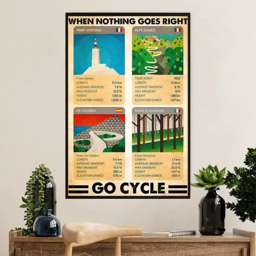Cycling, Mountain Biking Canvas Wall Art Prints | Go Cycle | Home Décor Gift For Cycler