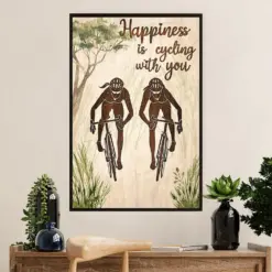 Cycling, Mountain Biking Canvas Wall Art Prints | Happy Friends | Home Décor Gift For Cycler