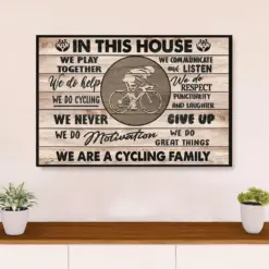 Cycling, Mountain Biking Poster Print | In This House | Wall Art Gift For Cycler