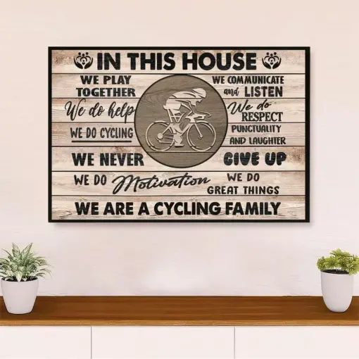 Cycling, Mountain Biking Poster Print | In This House | Wall Art Gift For Cycler