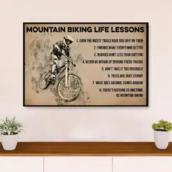 Cycling, Mountain Biking Poster Print | Mountain Biking Life Lessons | Wall Art Gift For Cycler