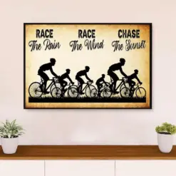 Cycling, Mountain Biking Poster Print | Race The Rain | Wall Art Gift For Cycler