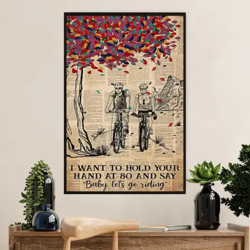 Cycling, Mountain Biking Poster Prints | Couple Cycling | Wall Art Gift For Cycler