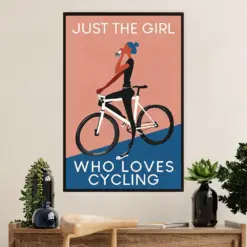 Cycling, Mountain Biking Poster Prints | Girl Loves Cycling | Wall Art Gift For Cycler