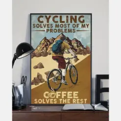 Cycling Poster Cycling Solves Most Of My Problems Vintage Room Home Decor Wall Art Gifts Idea