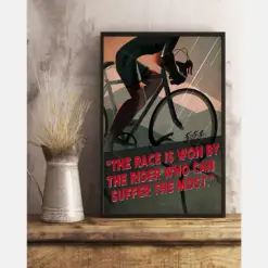 Cycling The Race Is Won By The Rider Canvas Prints Cyclist Wall Art Gift Vintage Home Wall Decor Canvas