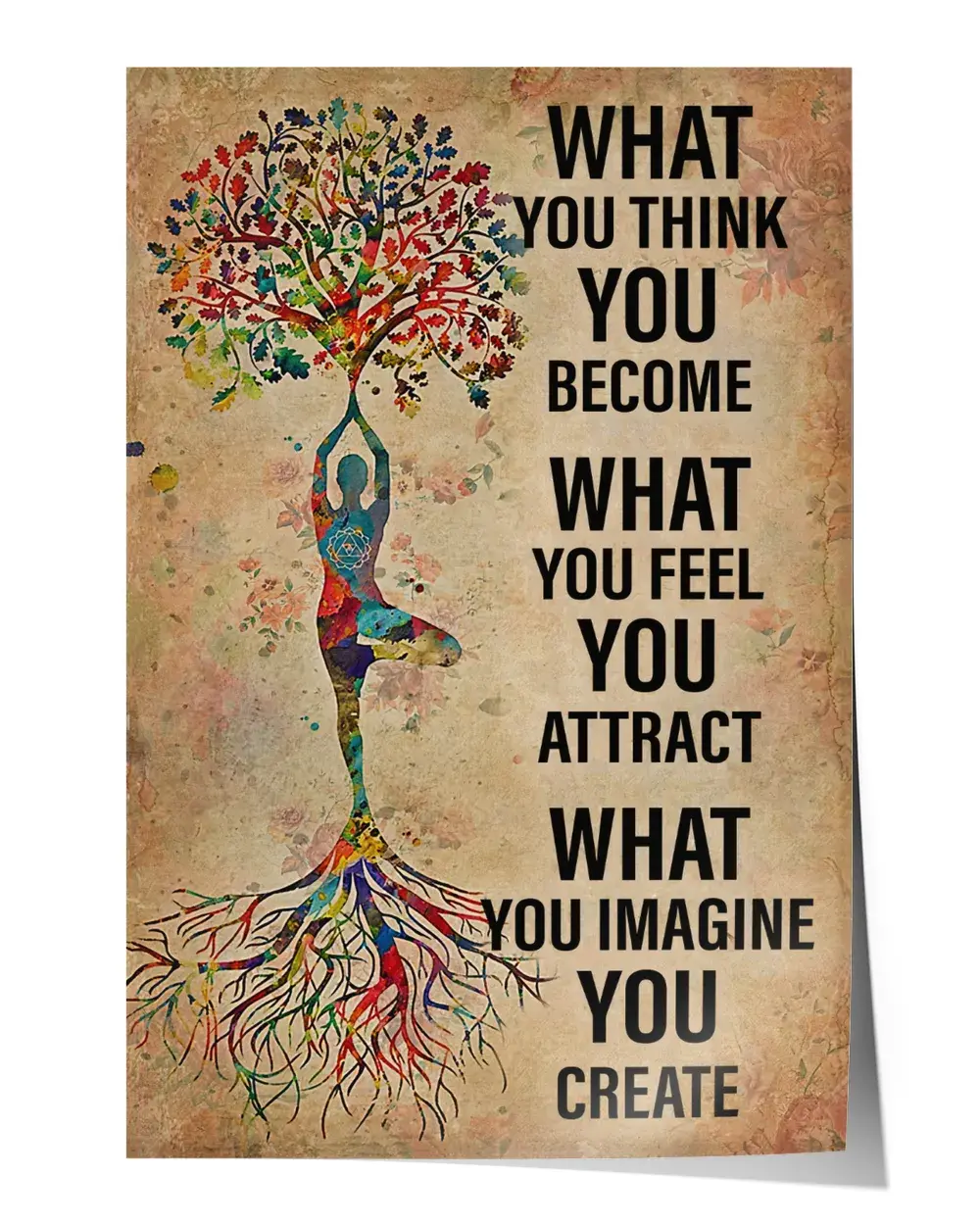 Tree Of Life Poster Wall Decor Artwork Print Poster Wall Art Print Home Decor Vintage - Satin Portrait Poster