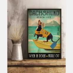 Dachshund Beach Life Canvas - Gifts For Dog Lover | Puppies Home Room Wall Art