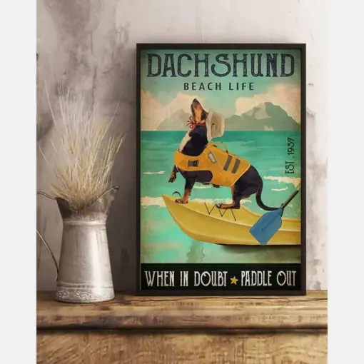 Dachshund Beach Life Canvas - Gifts For Dog Lover | Puppies Home Room Wall Art