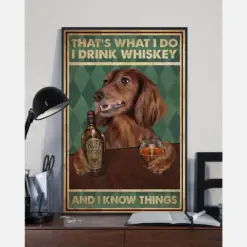 Dachshund Canvas Prints That'S What I Do I Drink Whiskey Vintage Wall Art Gifts Vintage Home Wall Decor Canvas