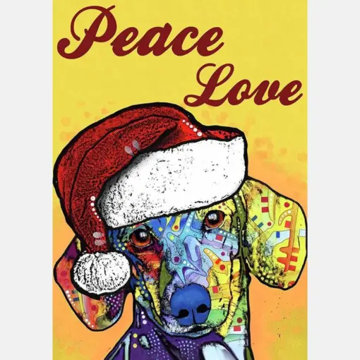 Dachshund Peace Love On Christmas