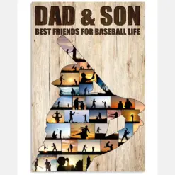 Dad And Son - Best Friends For Baseball Life