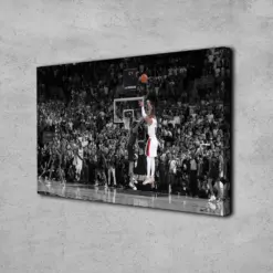 Damian Willard Canvas Basketball Poster Damian Willard Wall Art Portland Trail Blazers Nba Fan Gift Sports Room Decor Framed Art Print