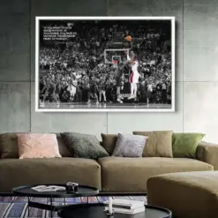 Damian Willard Canvas Wall Art | Willard 3 Point Shot | Sports Canvas Wall Art Basketball Canvas Wall Decor Portland Trail Blazers Canvas