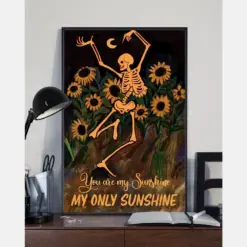 Dancing Skeleton Sunflower Canvas Prints You Are My Sunshine Vintage Wall Art Gifts Vintage Home Wall Decor Canvas