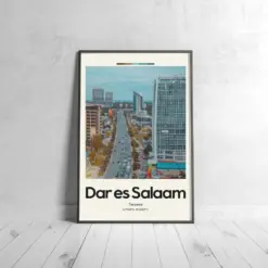 Dar Es Salaam Poster - Oil Painting Technique | African Wall Art | & Printed Travel Prints | Animalistic Home Decor