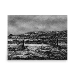 Dawn - Snowy Landscape Before Sunrise - Beautiful Art Print - Luxurious Wall Art For Home Office Dorm On Matte Paper