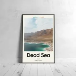 Dead Sea Poster - Oil Painting Technique | Lakes Wall Art | & Printed Travel Prints | Animalistic Home Decor