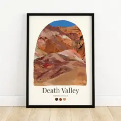 Death Valley National Park - Aesthetic Travel Poster Home Decor Nature Gift Cute Wilderness Art Cozy Minimalist Print Pastel