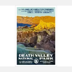 Death Valley National Park Poster | Mountain Range Artwork | Southwest Nature Poster | California Desert Wall Art | Free Shipping