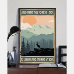Deer Forest Poster And Into The Forest I Go To Lose My Mind Vintage Room Home Decor Wall Art Gifts Idea